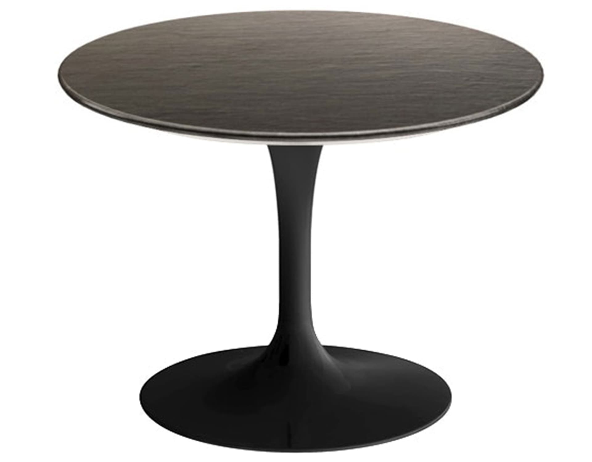 saarinen coffee table - 20" round / high gloss - black / slate - natural