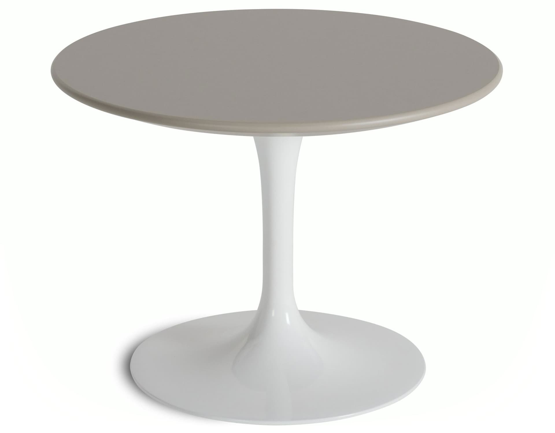 saarinen coffee table - 20" round / high gloss - white / laminate - modern clay