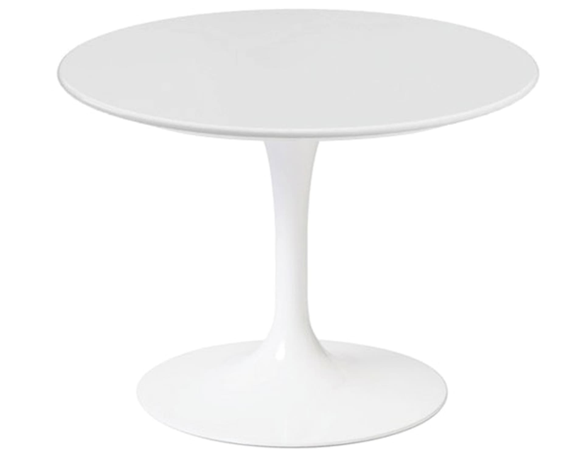 saarinen coffee table - 20" round / high gloss - white / laminate - white
