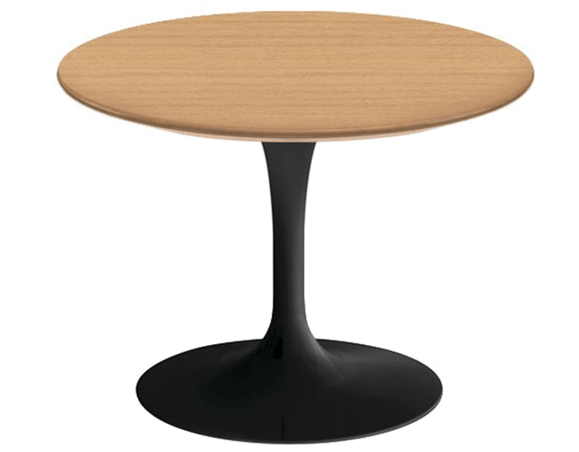saarinen coffee table - 20" round / high gloss - black / veneer - light oak