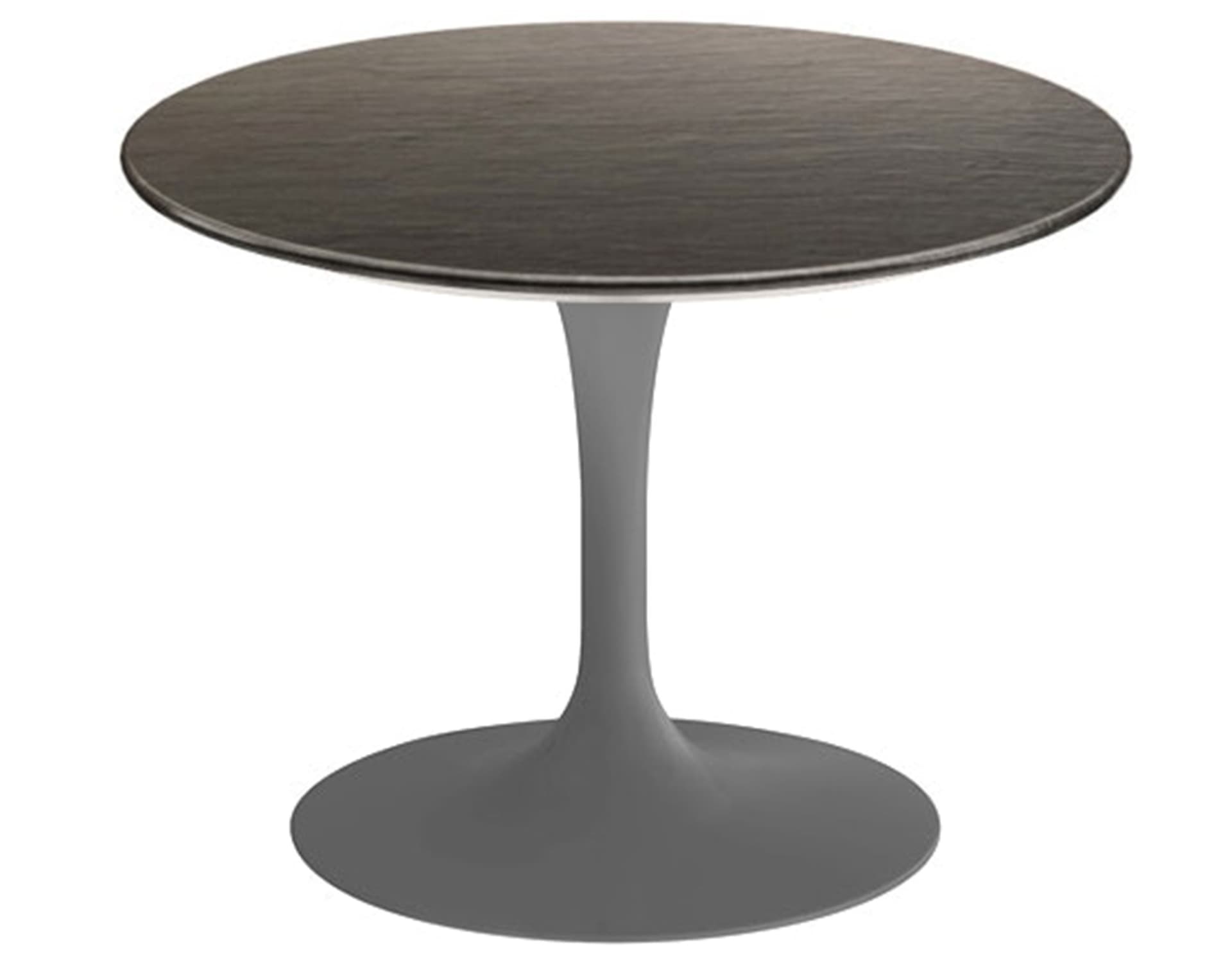 saarinen coffee table - 20" round / satin - grey / slate - natural