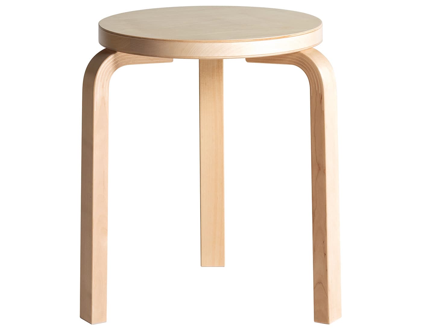 alvar aalto stool 60 / natural lacquered birch with matching legs