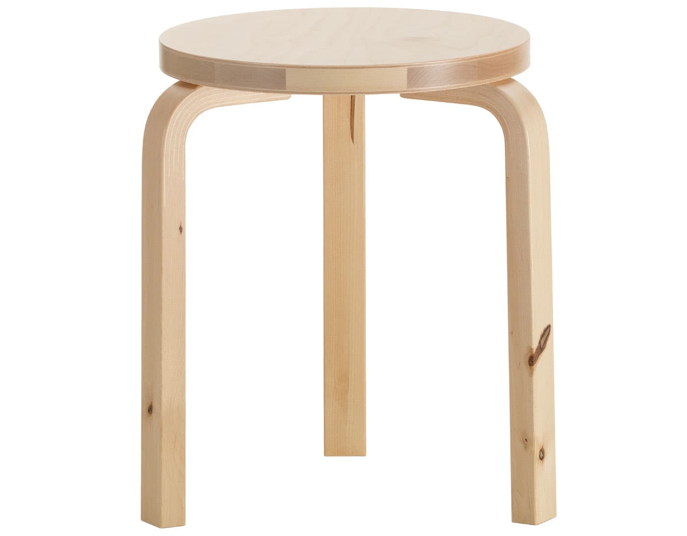 alvar aalto stool 60 / wild birch with matching legs