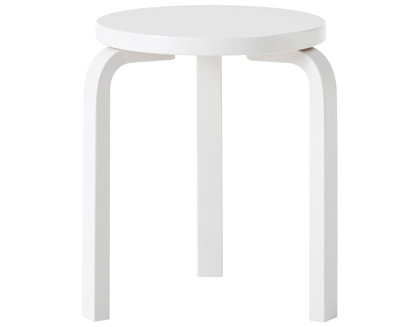alvar aalto stool 60 / white lacquer top with matching legs