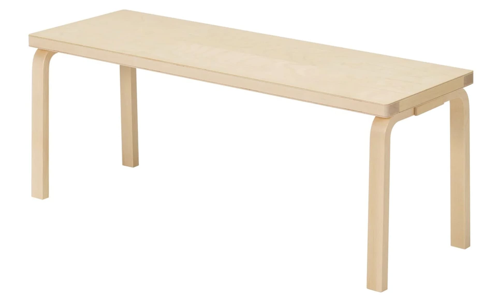 alvar aalto bench 153A - 44.25" length / solid top, natural birch