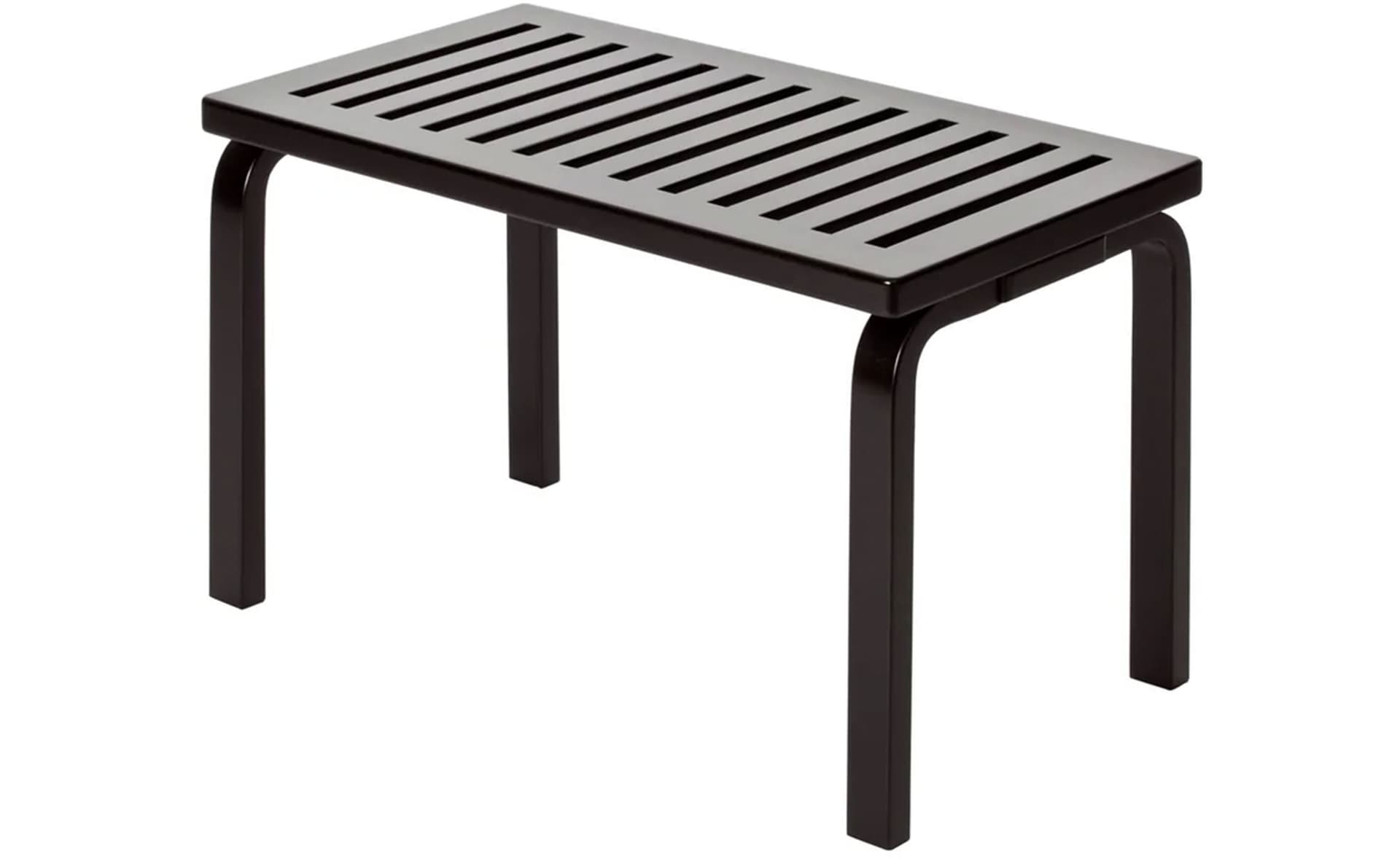 alvar aalto bench 153B - 28.5" length / slatted top, black lacquered