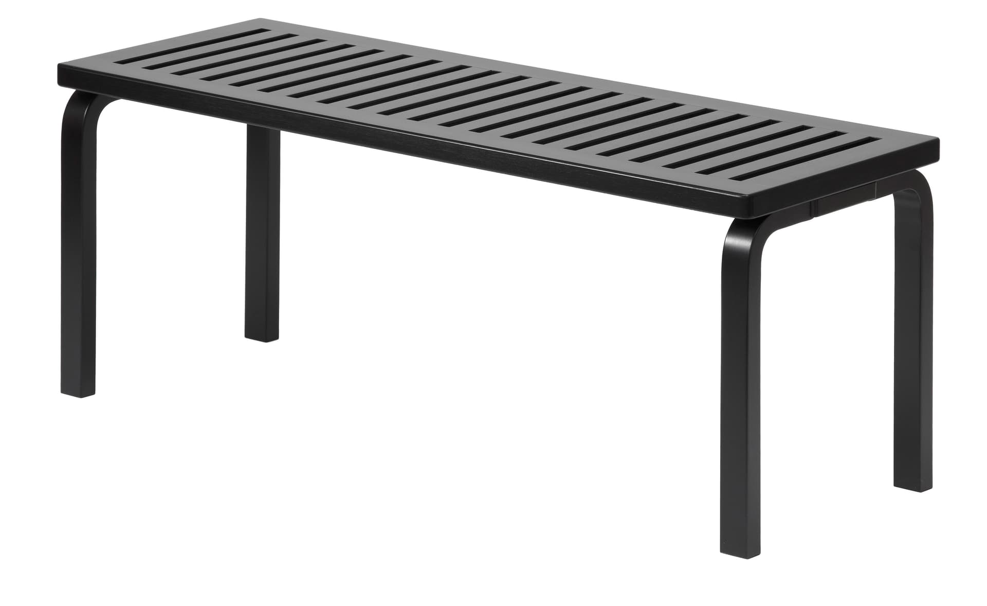alvar aalto bench 153A - 44.25" length / slatted top, black lacquered