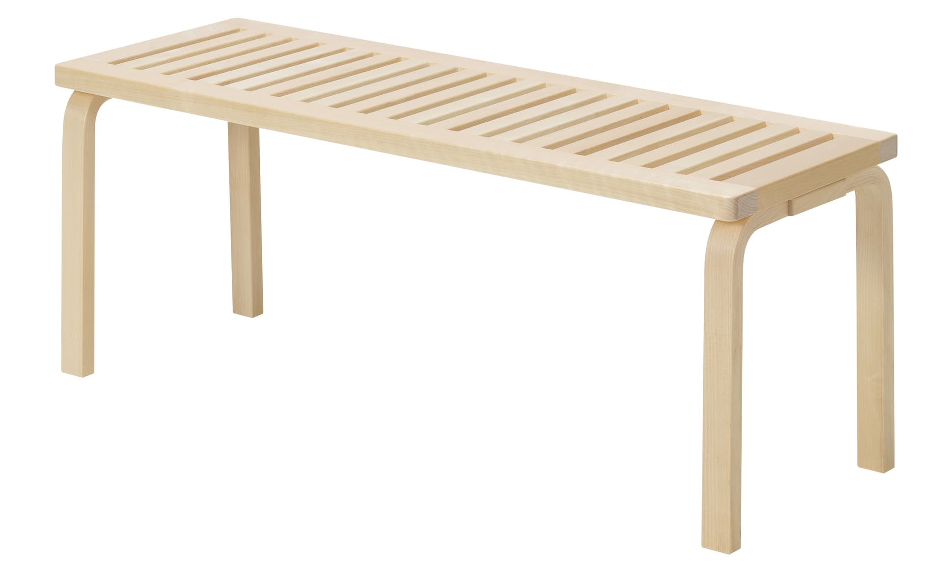 alvar aalto bench 153A - 44.25" length / slatted top, natural birch