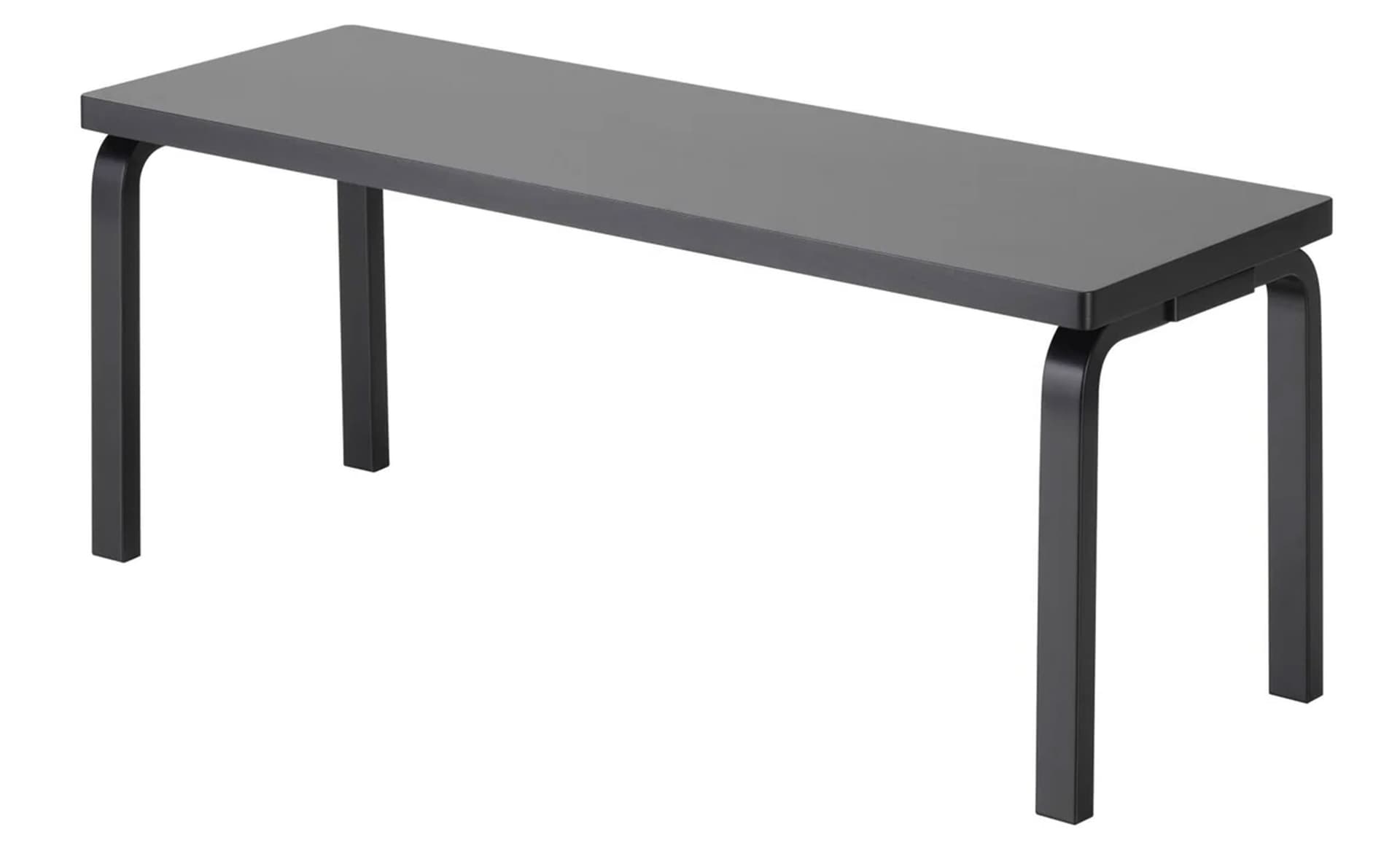 alvar aalto bench 153A - 44.25" length / solid top, black lacquered