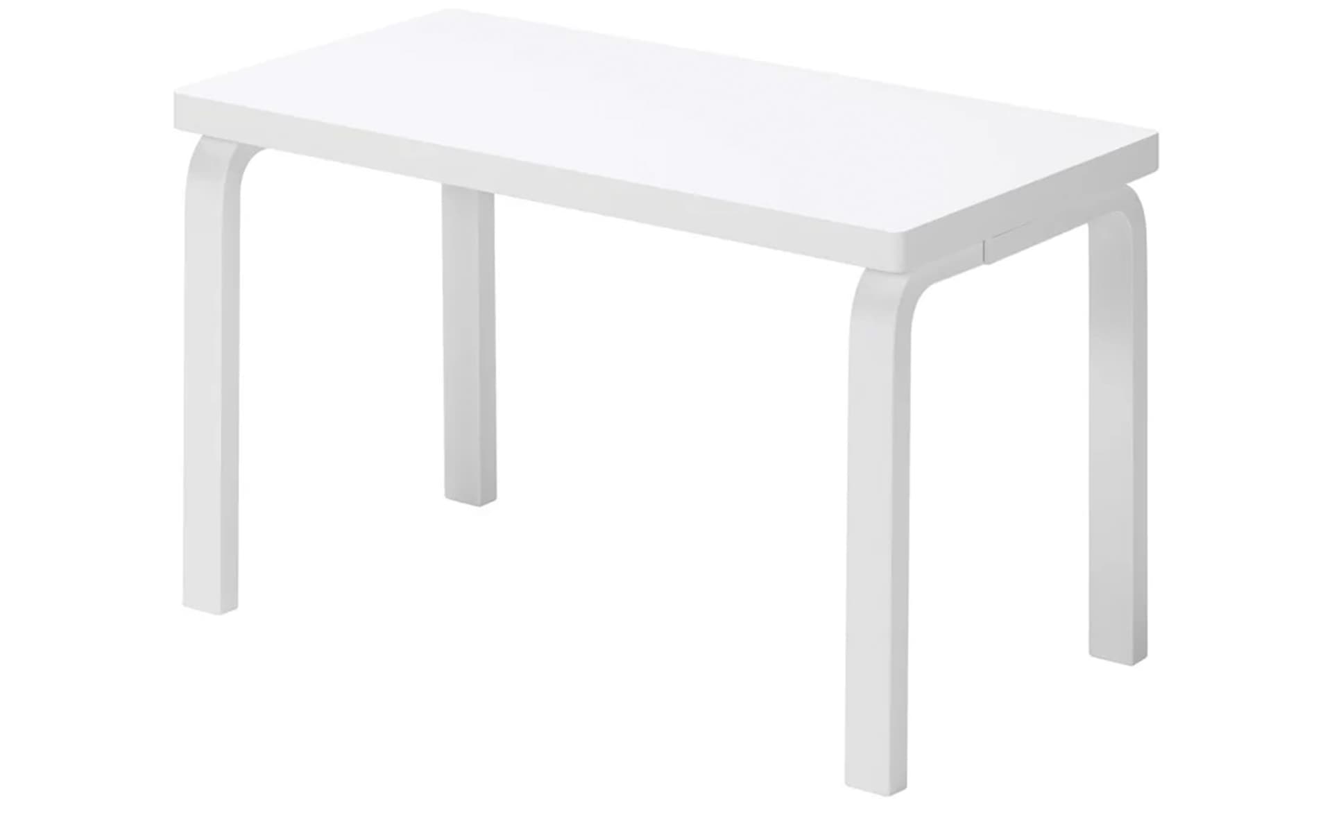 alvar aalto bench 153B - 28.5" length / solid top, white lacquered