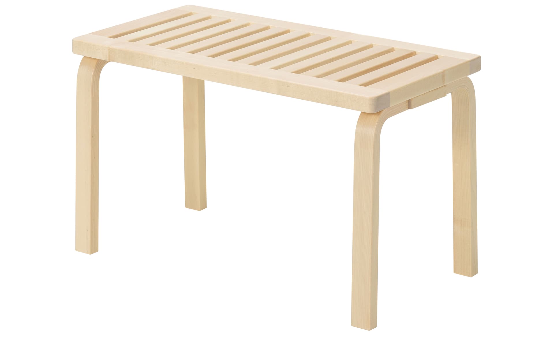 alvar aalto bench 153B - 28.5" length / slatted top, natural birch