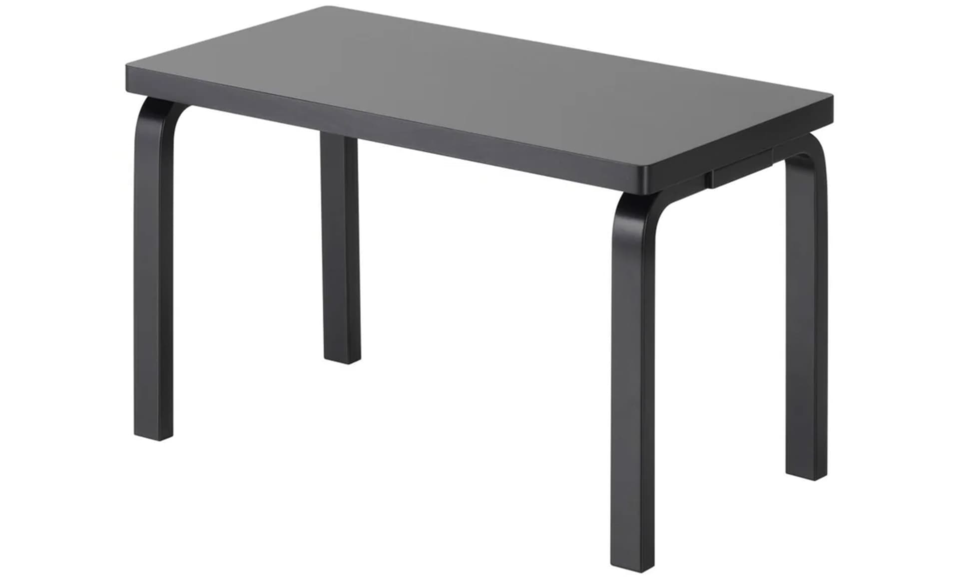 alvar aalto bench 153B - 28.5" length / solid top, black lacquered