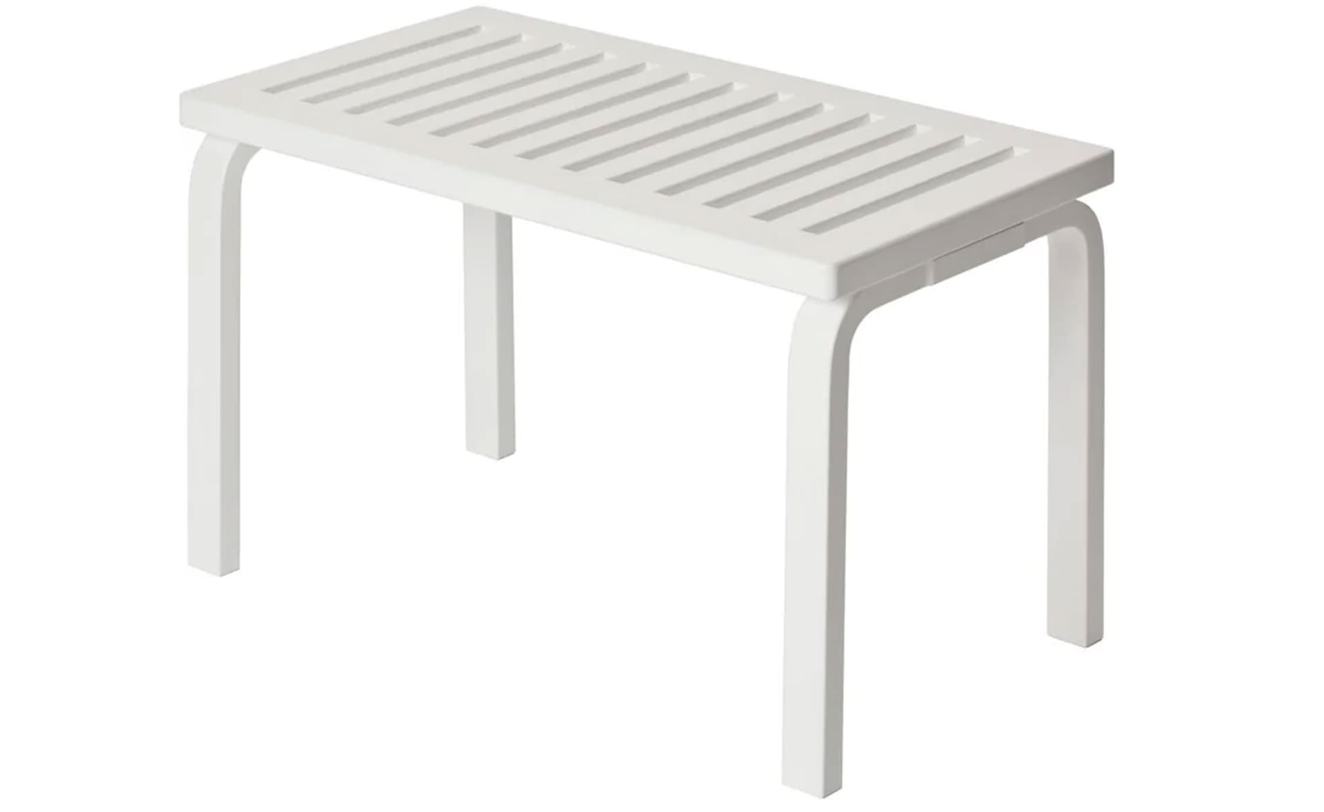 alvar aalto bench 153B - 28.5" length / slatted top, white lacquered