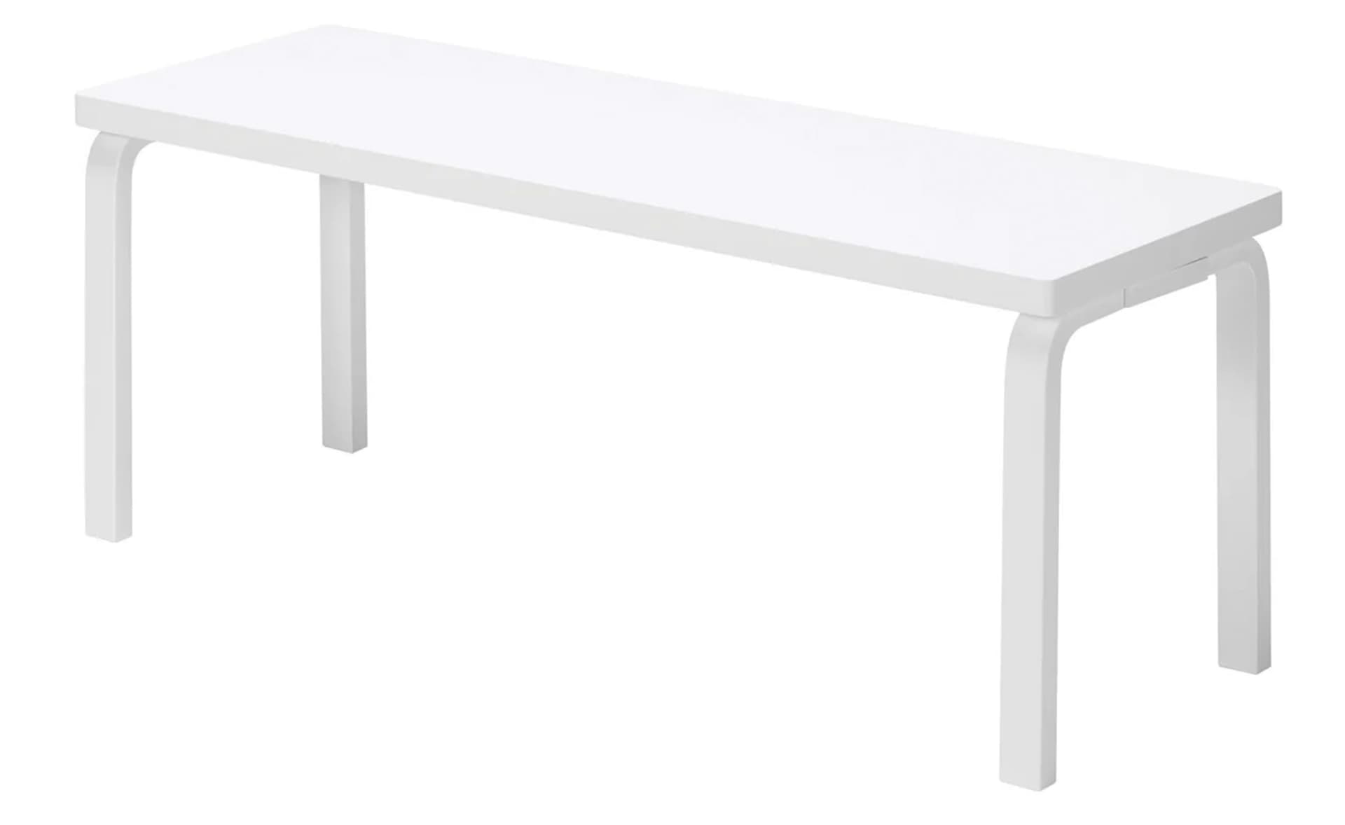 alvar aalto bench 153A - 44.25" length / solid top, white lacquered