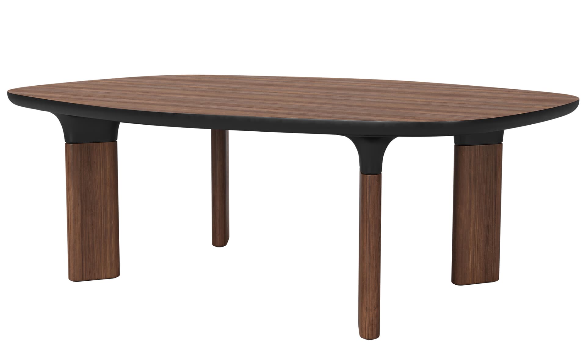 Analog Coffee Table / walnut - clear lacquered top & legs / black trumpet