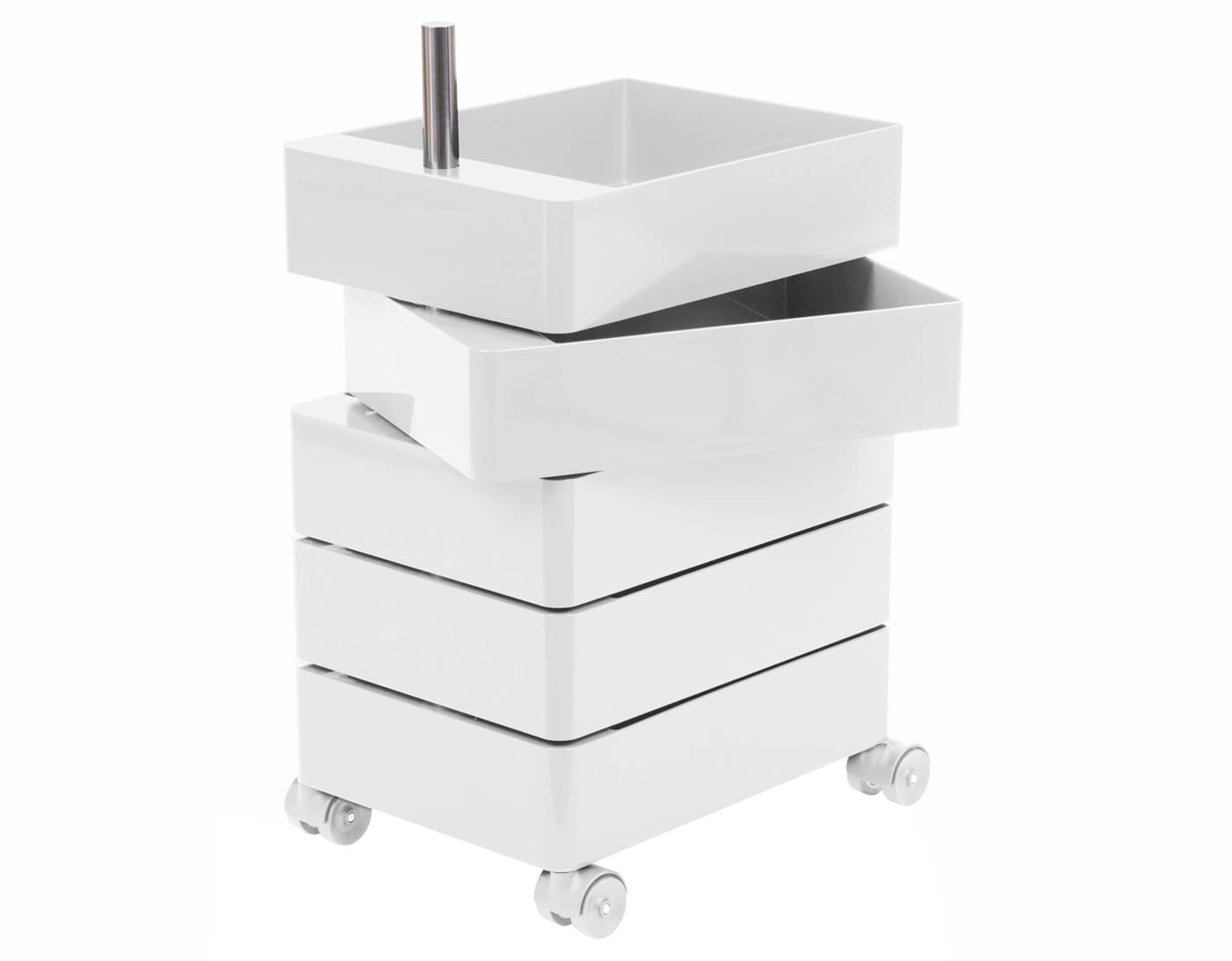 360&deg; Container / 5 drawer unit - white