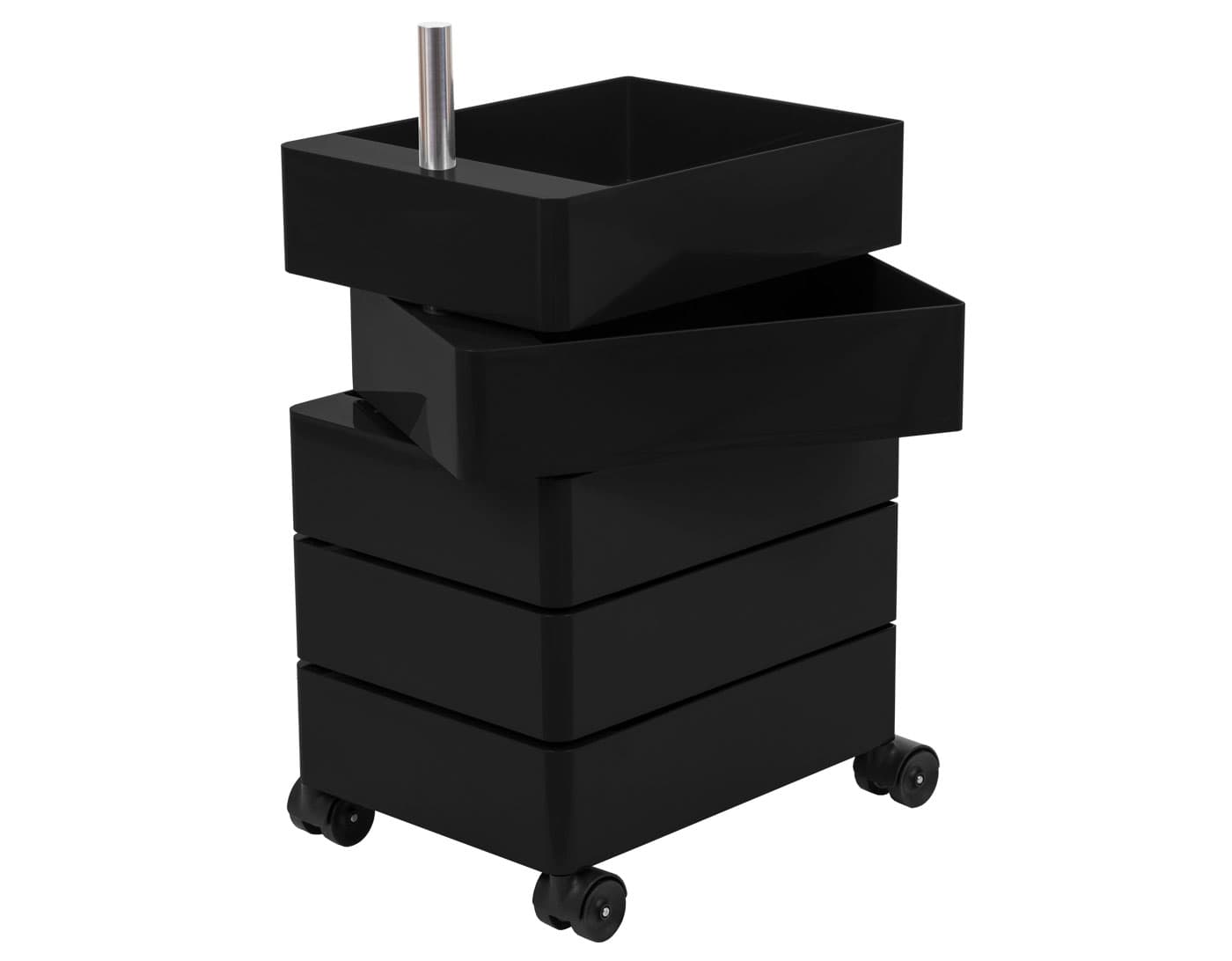 360&deg; Container / 5 drawer unit - black