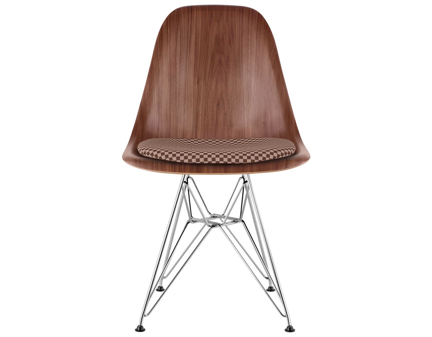 standard glides with felt bottom (E9) / walnut (OU) / checker - siena dark/khaki (V1206) / trivalent chrome (47)