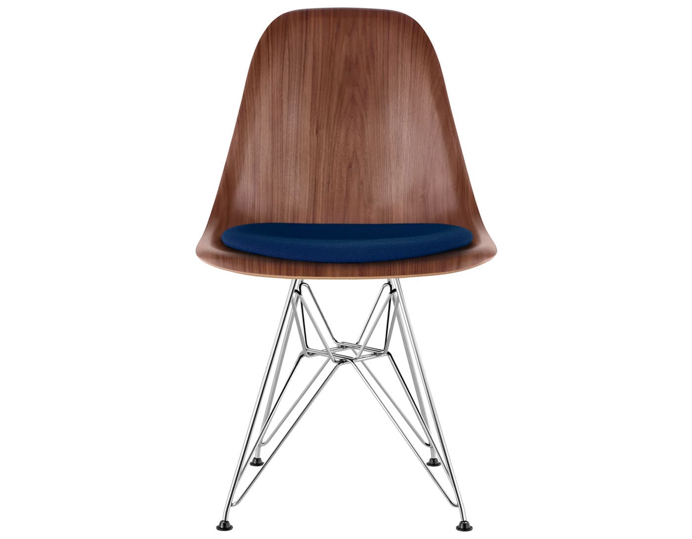 standard glides with felt bottom (E9) / walnut (OU) / crepe - navy - 9270 / trivalent chrome (47)