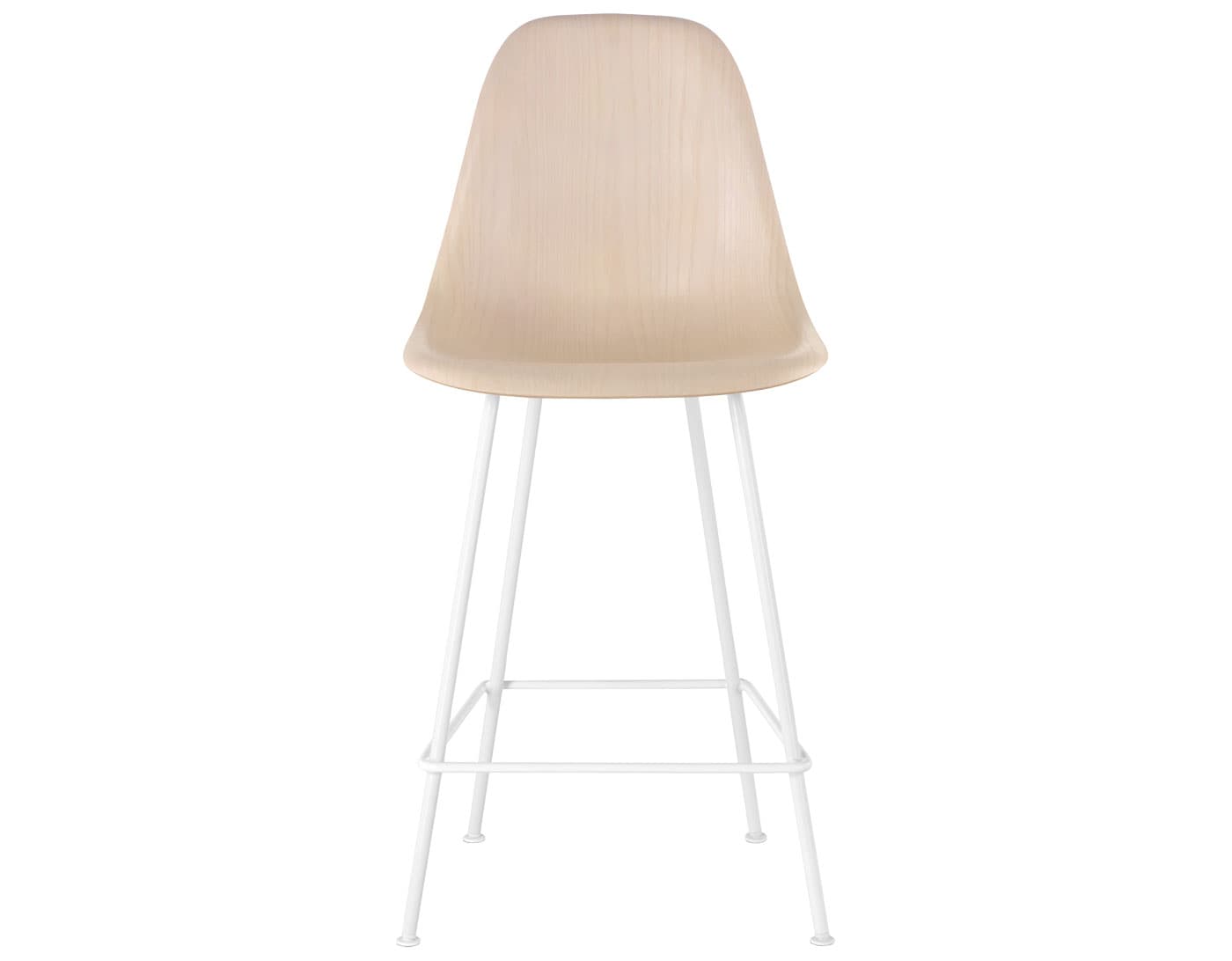 eames molded wood stool / standard glides  / counter height stool  / white ash  / white (91)