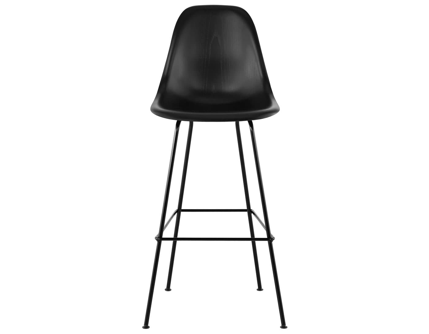eames molded wood stool / standard glides  / bar height stool  / ebony  / black (BK)