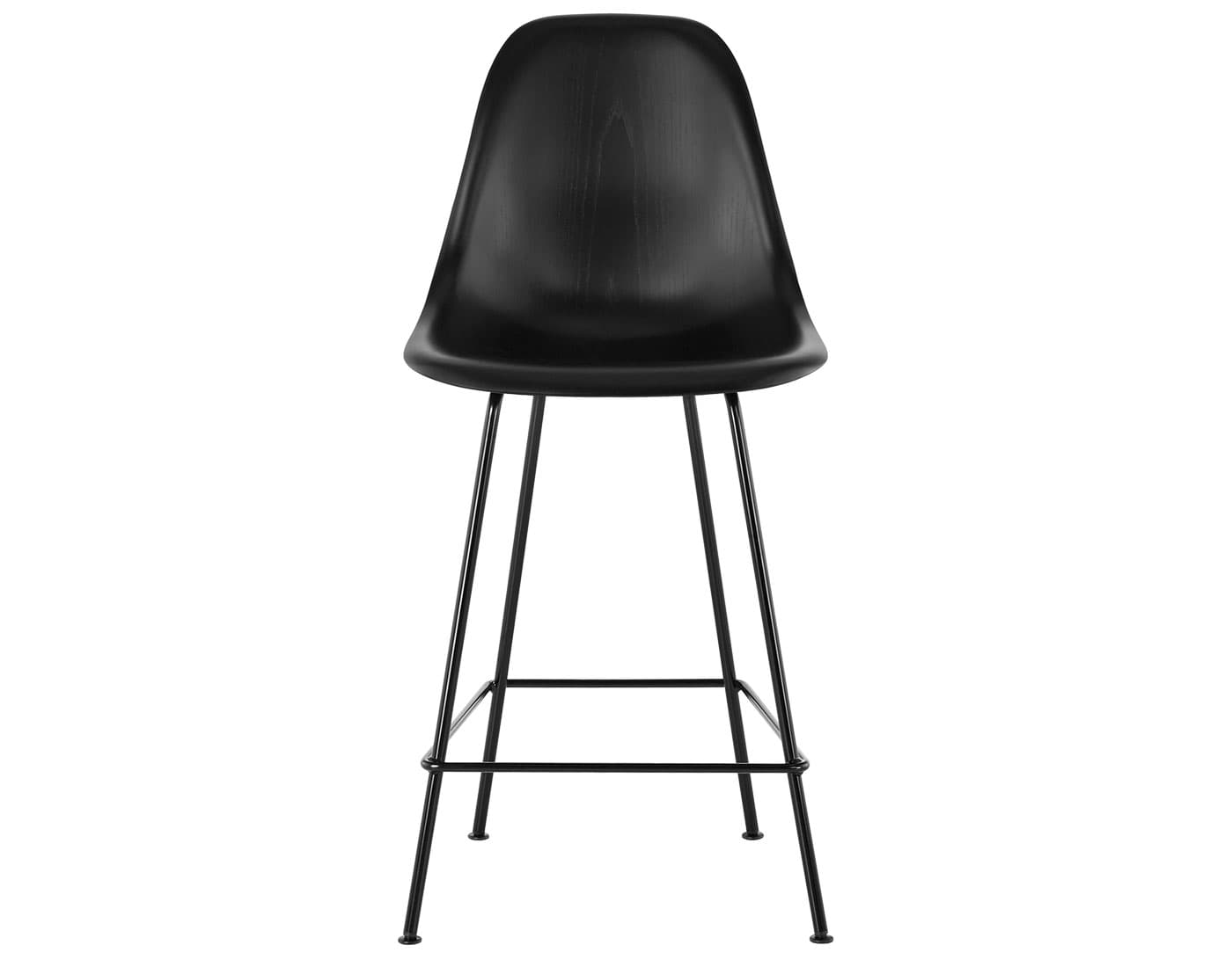 eames molded wood stool / standard glides with felt bottom  / counter height stool  / ebony  / black (BK)