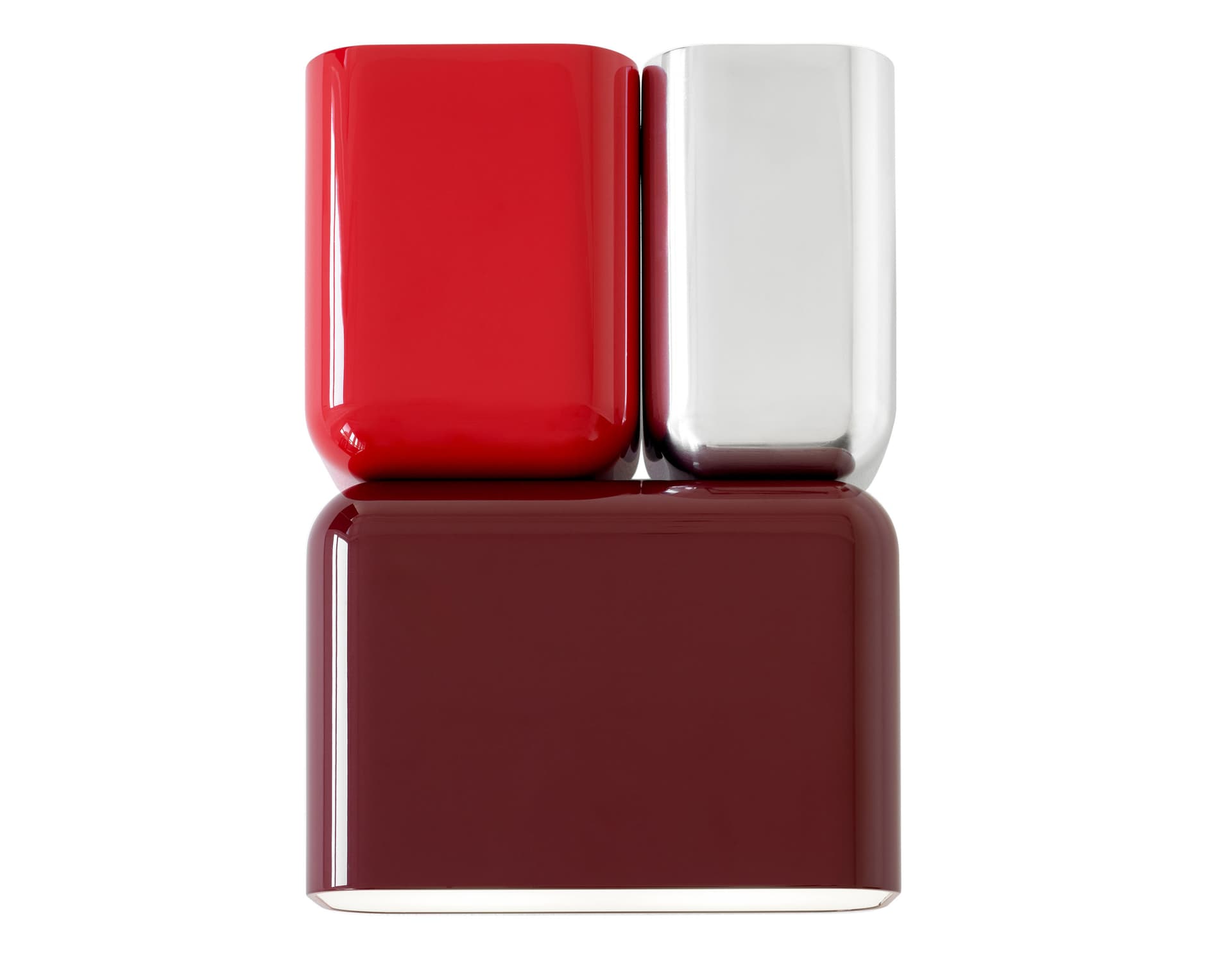 Tabata Wall Lamp / dark burgundy & vermillion red