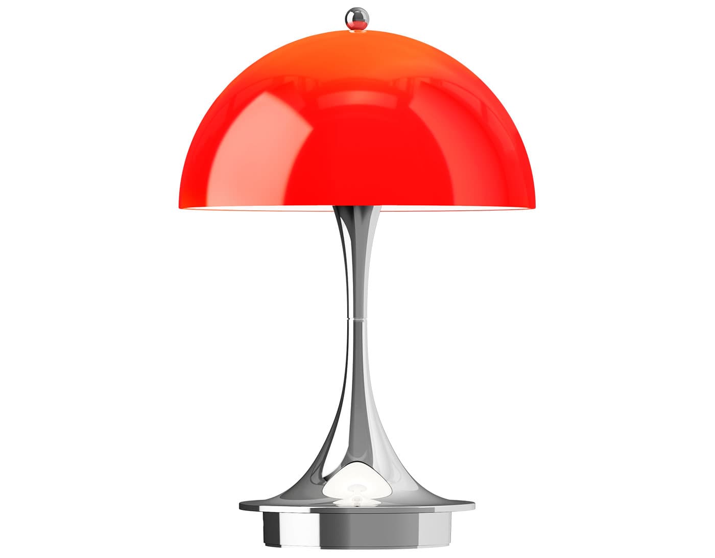 Panthella 160 Portable Table Lamp / opal red / chrome
