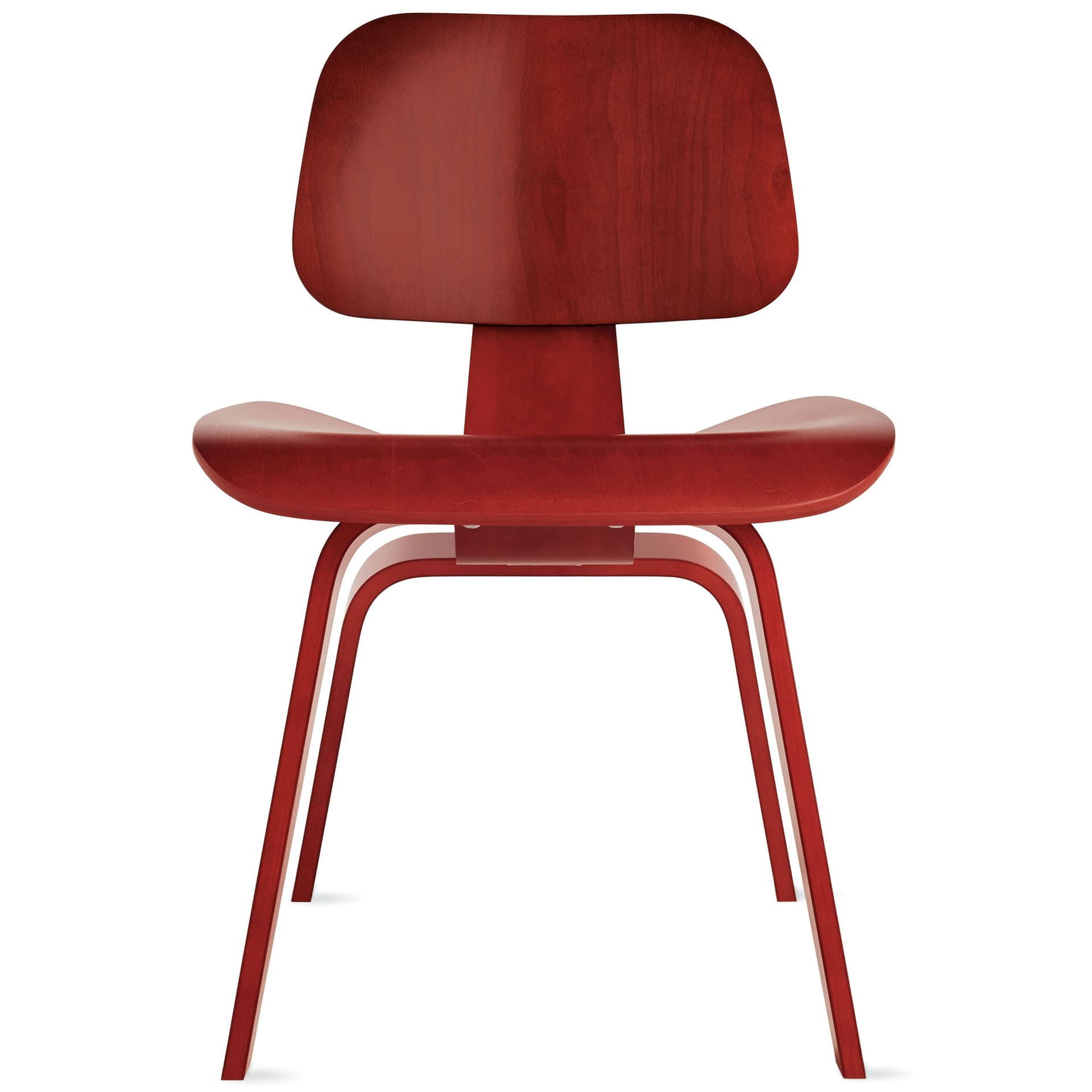 eames molded plywood dining chair dcw / red stained birch