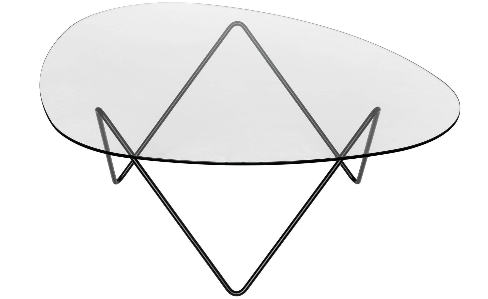 pedrera coffee table / clear glass / semi-matte black base