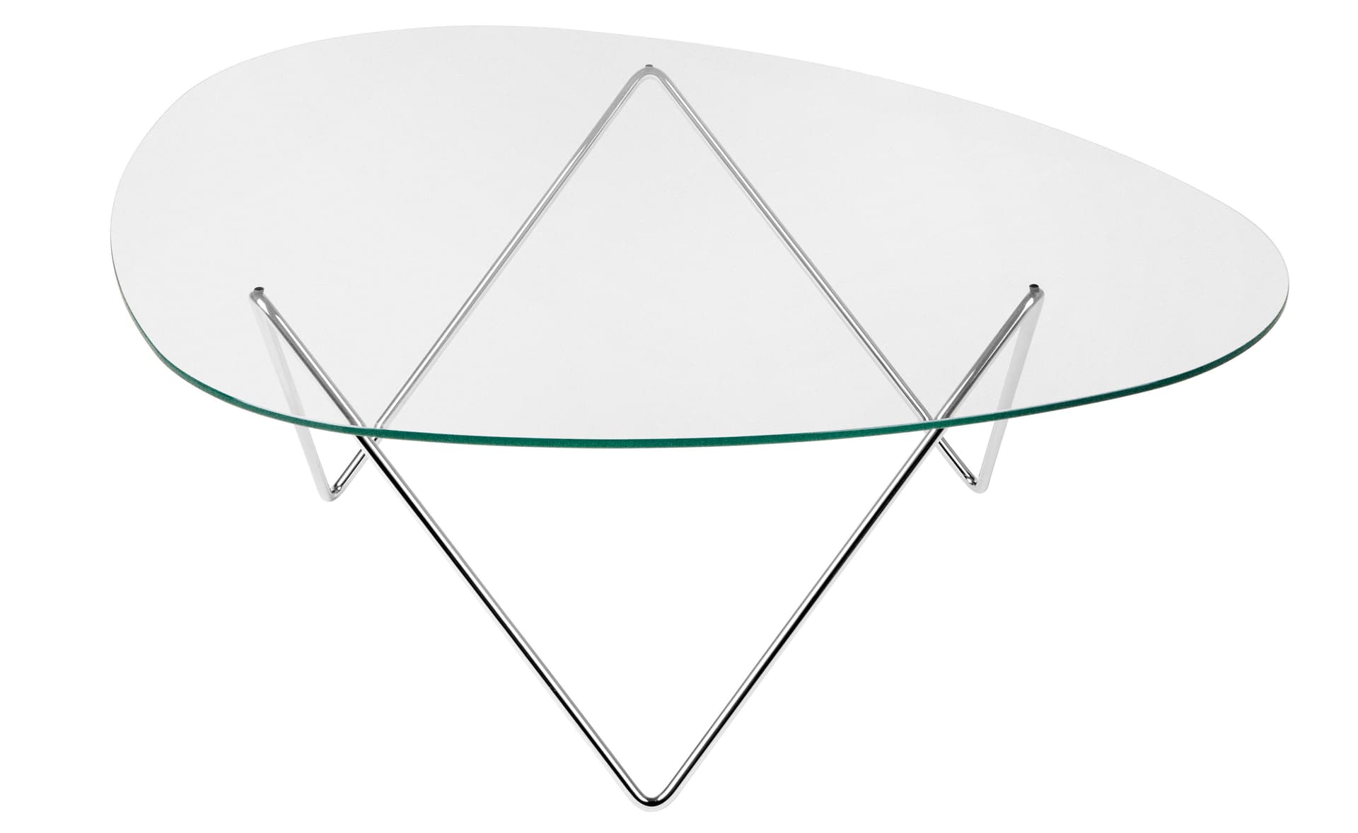 pedrera coffee table / clear glass / chrome base