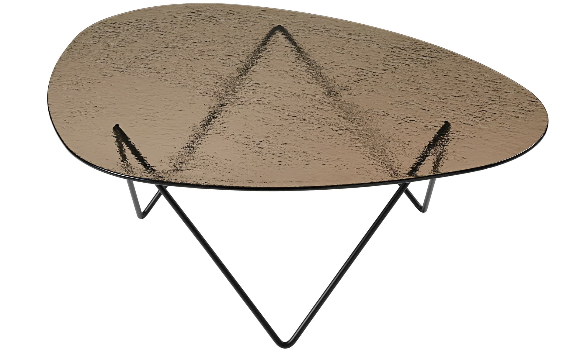 pedrera coffee table / structured bronze glass / semi-matte black base