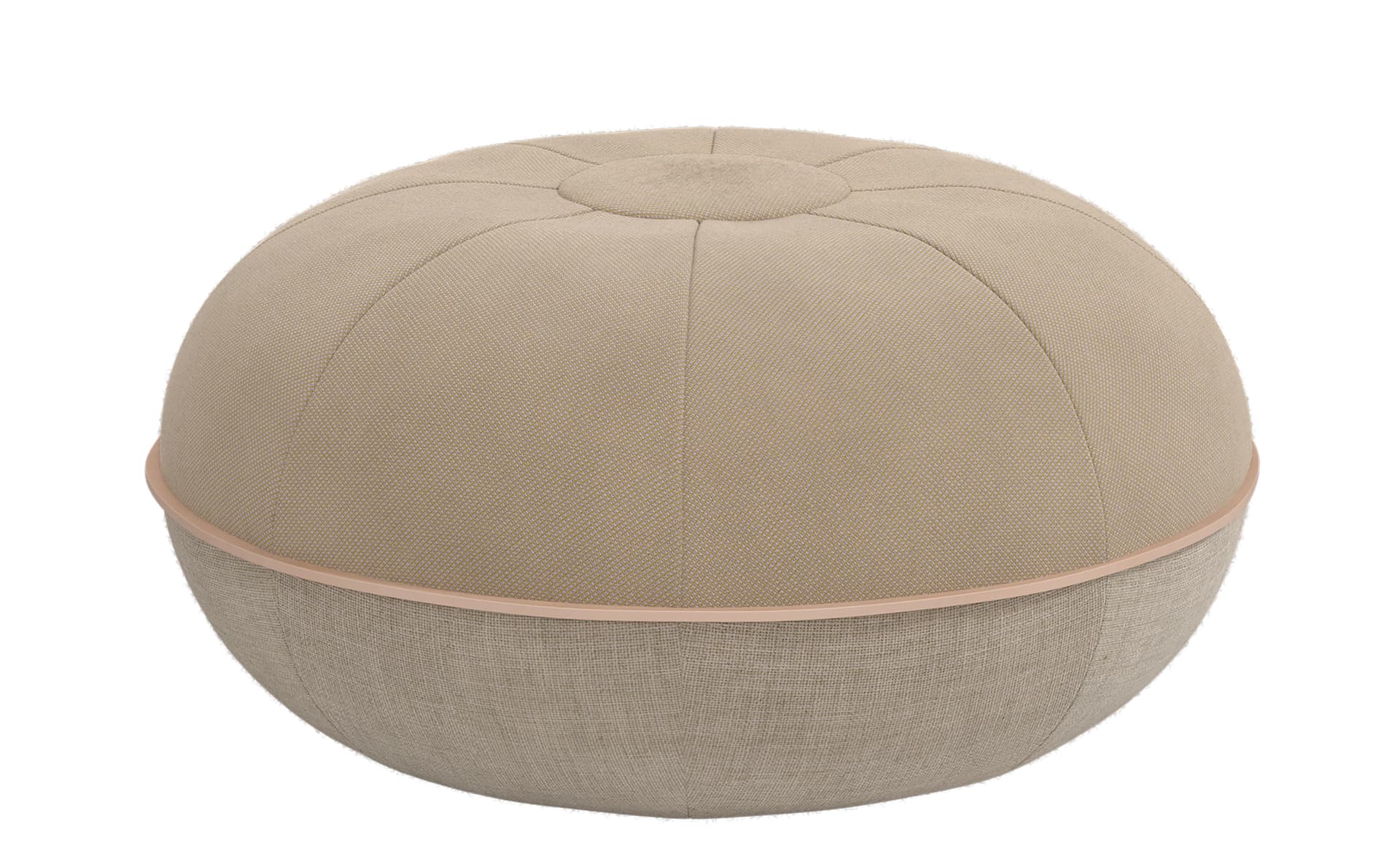 pouf / small - pale yellow steelcut trio 0236 / natural linen