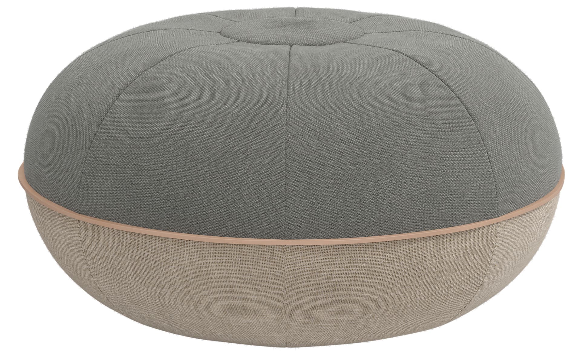 pouf / large - grey steelcut 0160 / natural linen