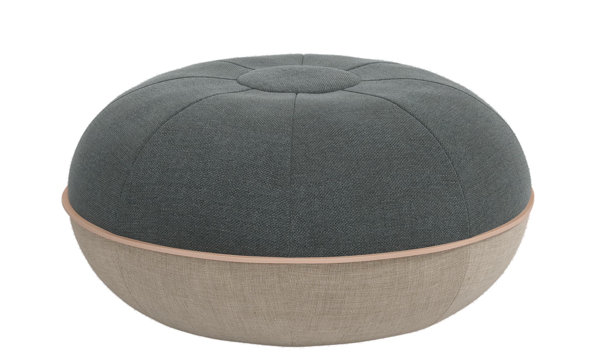 pouf / small - steel grey sunniva 1079 / natural linen