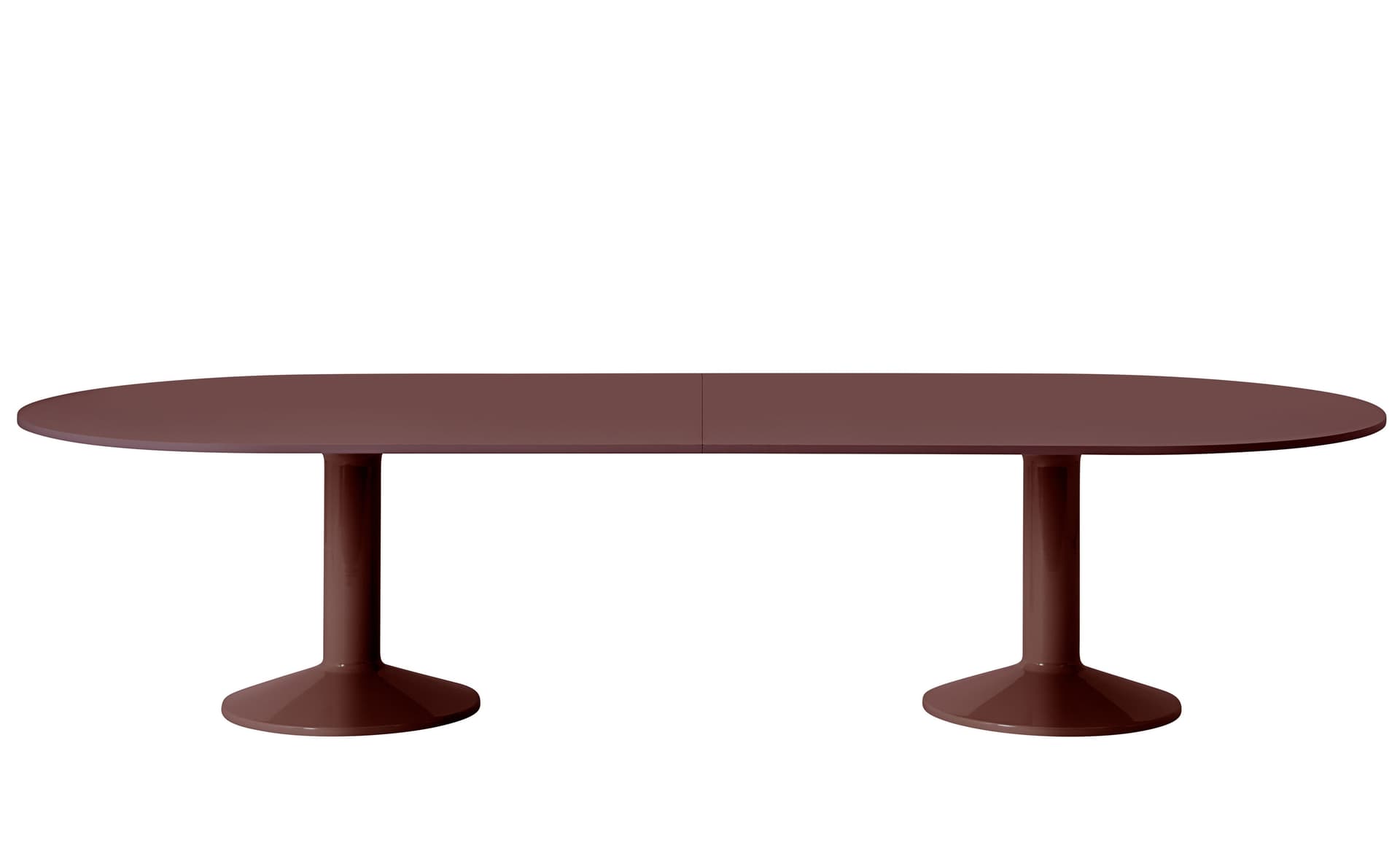 Midst Conference Table / 130" length / dark red linoleum top / dark red base