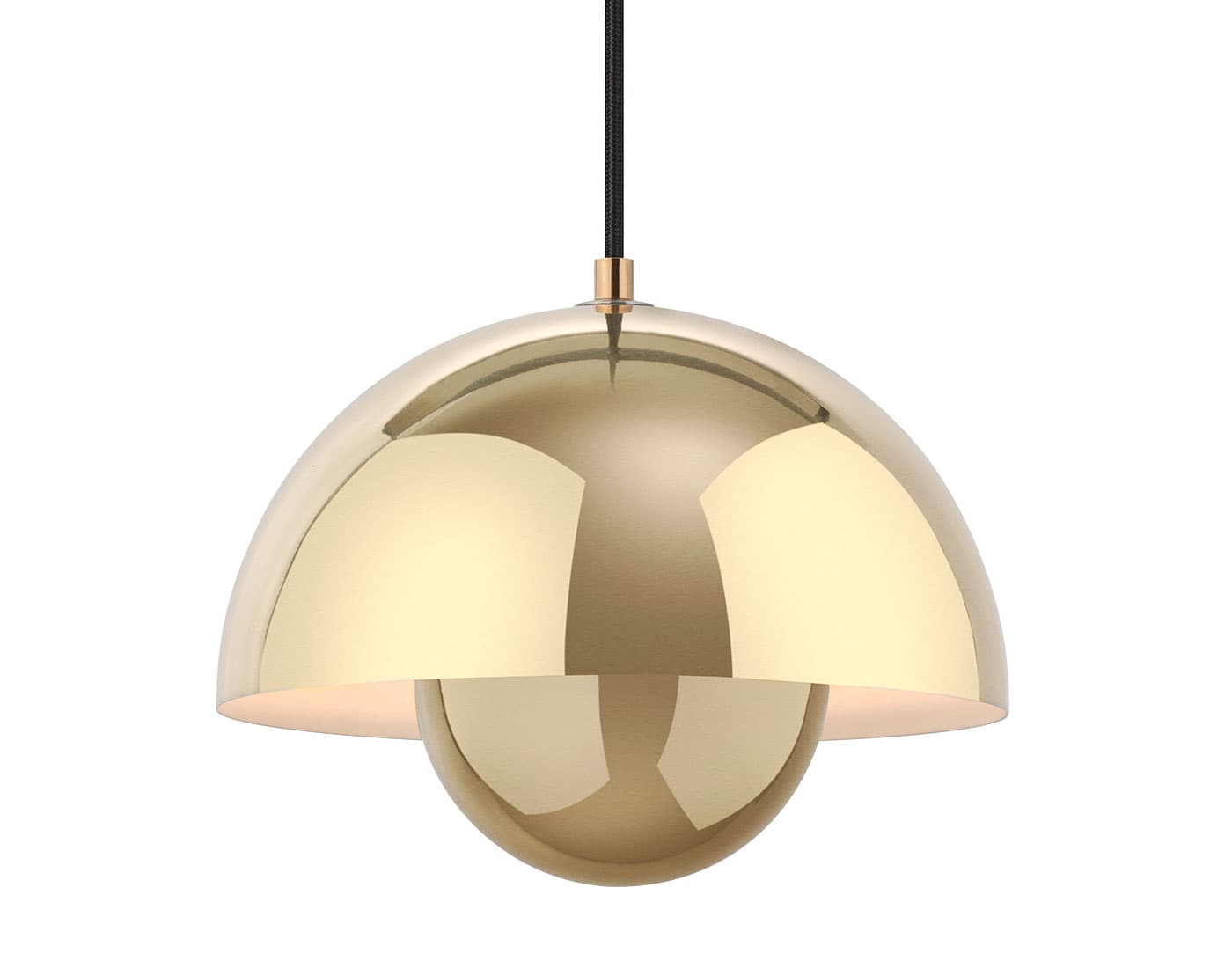 Flowerpot VP1 Pendant Lamp / brass plated / black cord