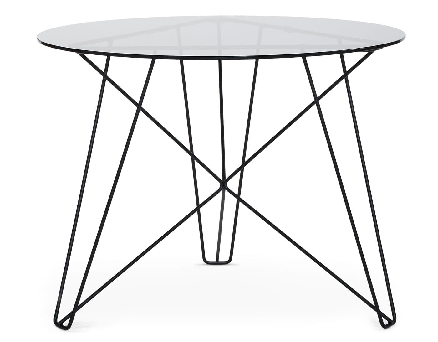 IJhorst Side Table / large, 23.6" diameter - anthracite glass