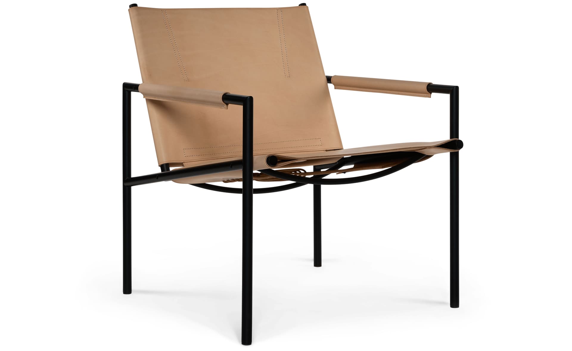 SZ02 Lounge / saddle leather - natural / powder-coated black