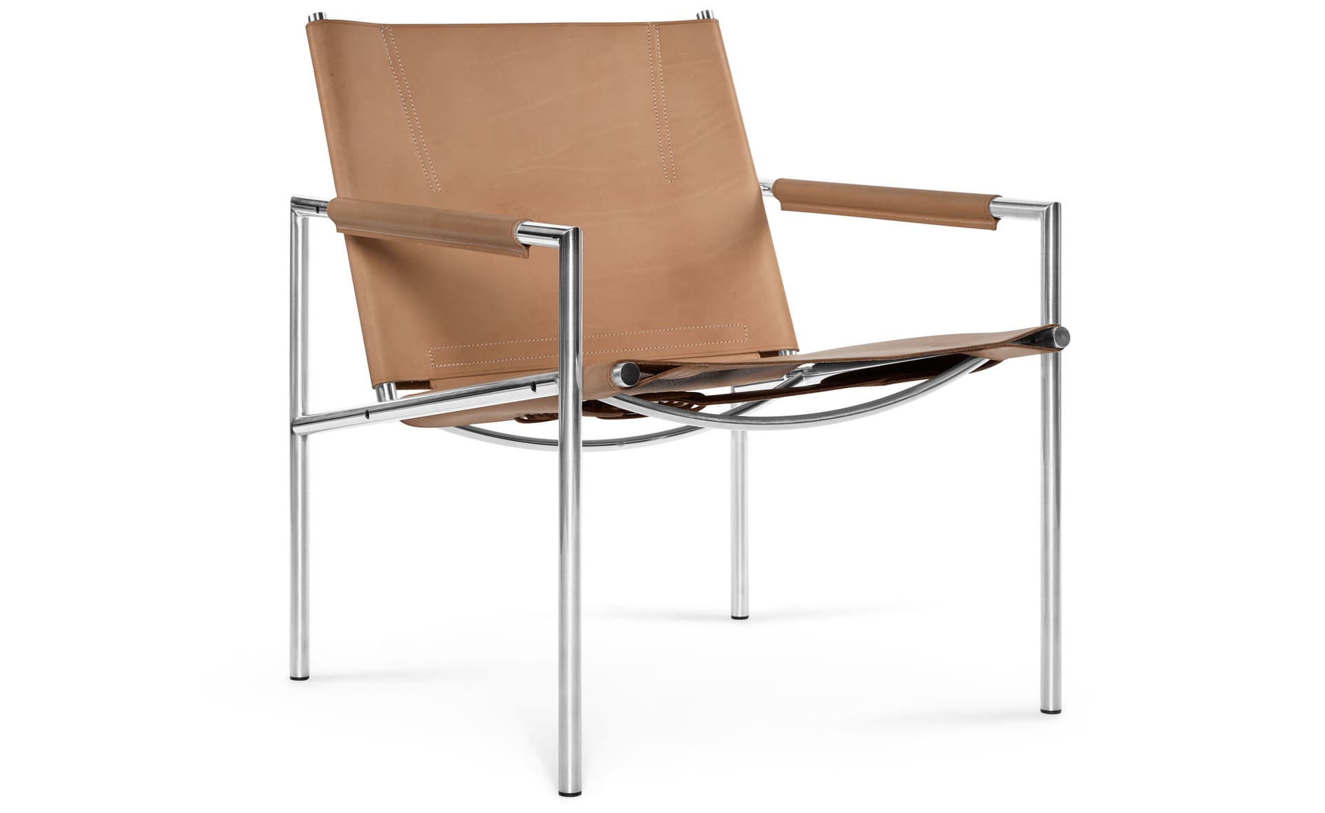 SZ02 Lounge / saddle leather - natural / brushed chrome