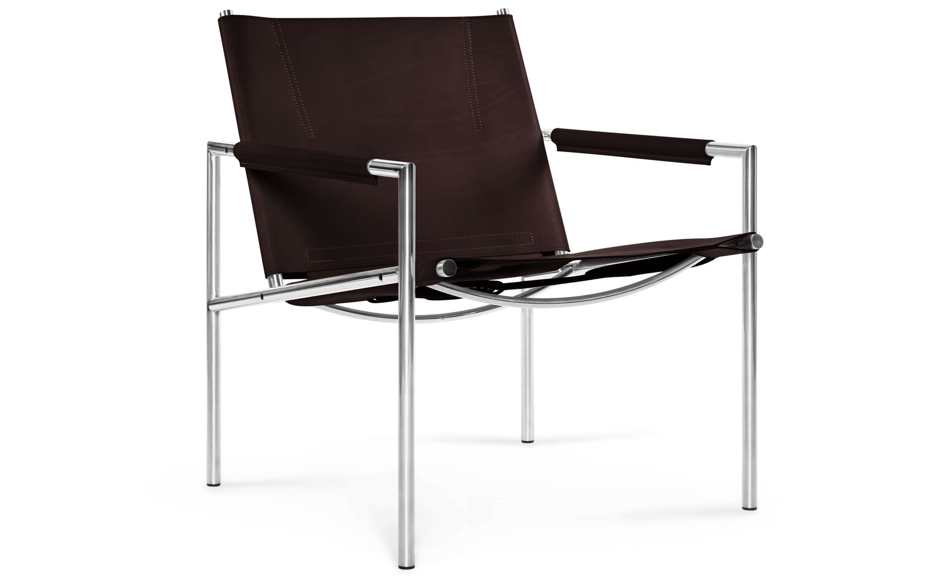 SZ02 Lounge / saddle leather - dark brown / brushed chrome