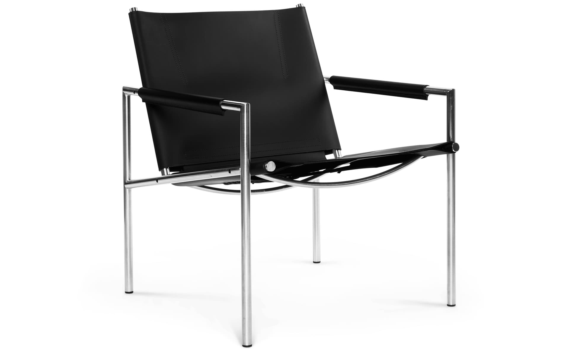 SZ02 Lounge / saddle leather - black / brushed chrome