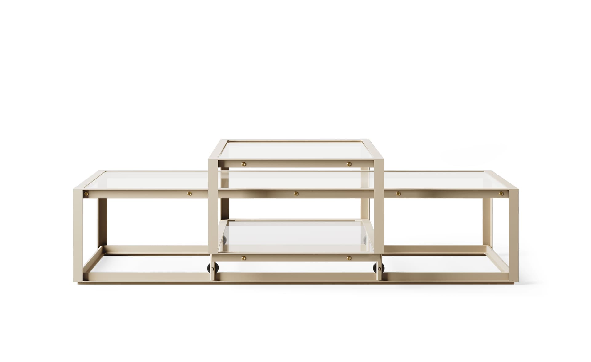 Tangled Coffee Table / medium, 51.2" x  23.6" - taupe, clear glass