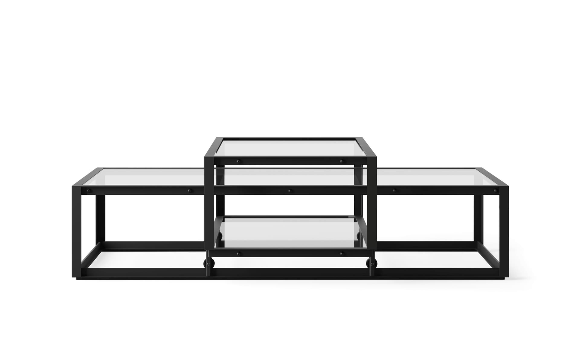 Tangled Coffee Table / medium, 51.2" x  23.6" - black, clear glass
