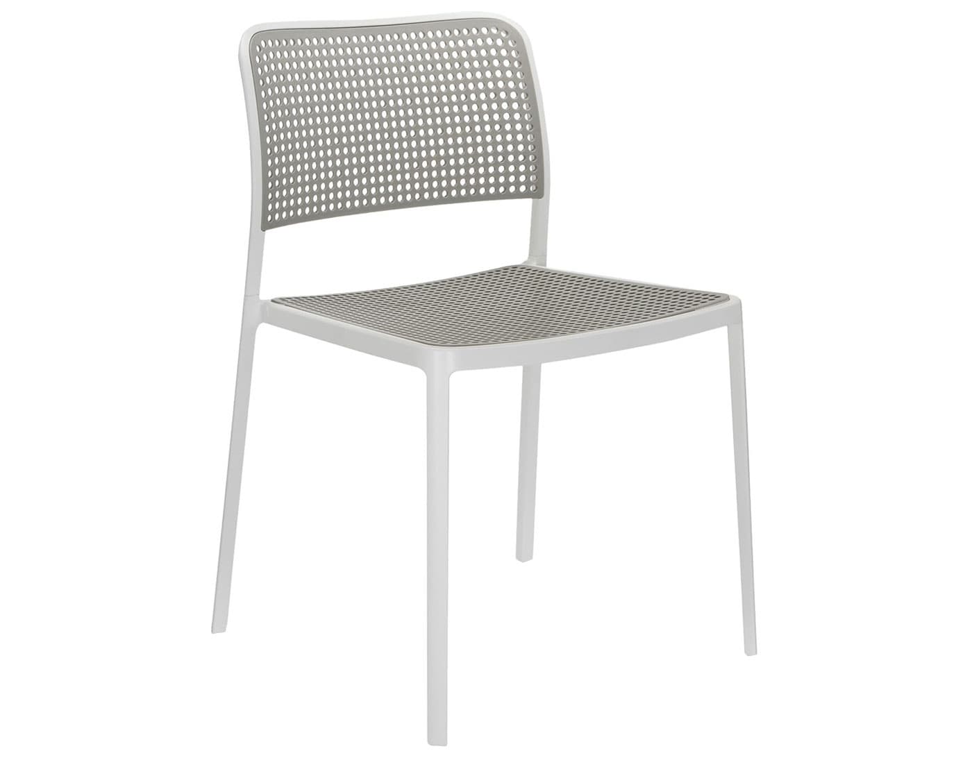 audrey side chair 2 pack / grey seat / white frame
