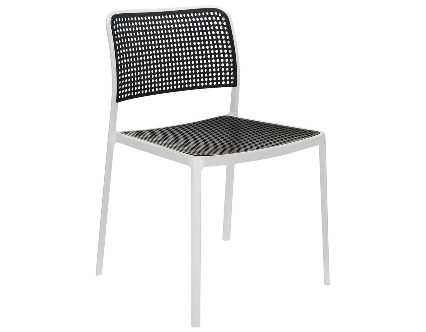 audrey side chair 2 pack / black seat / white frame