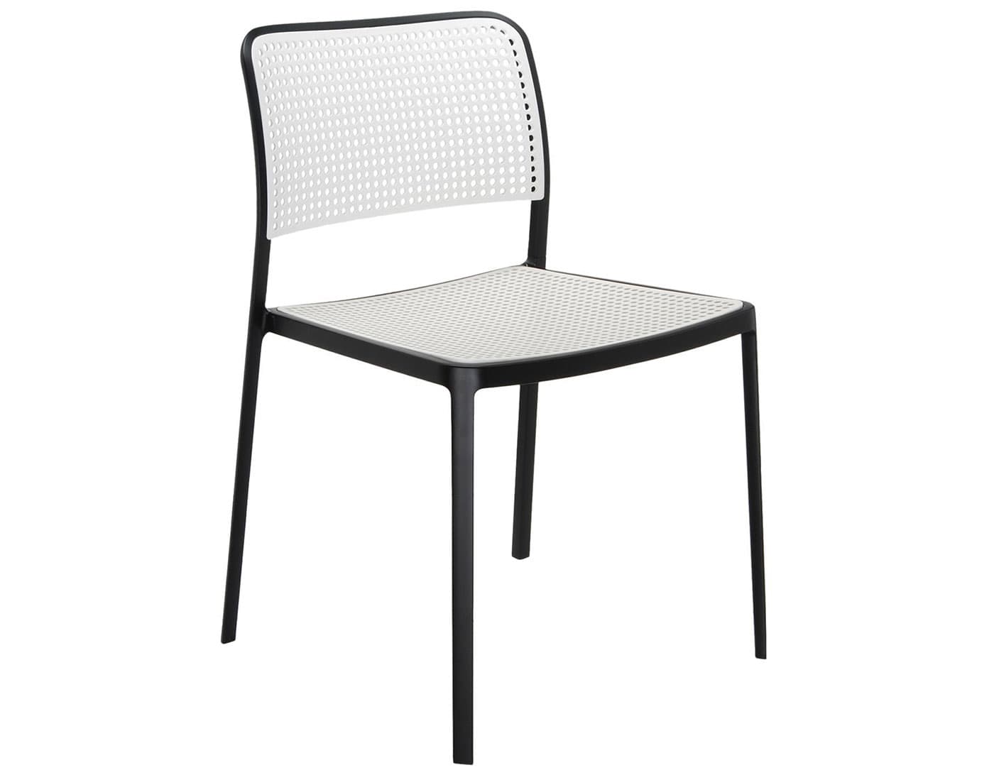 audrey side chair 2 pack / white seat / black frame