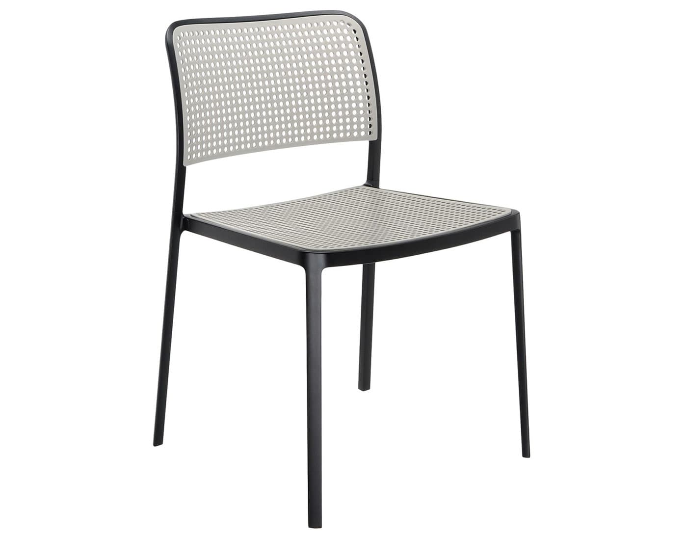audrey side chair 2 pack / grey seat / black frame
