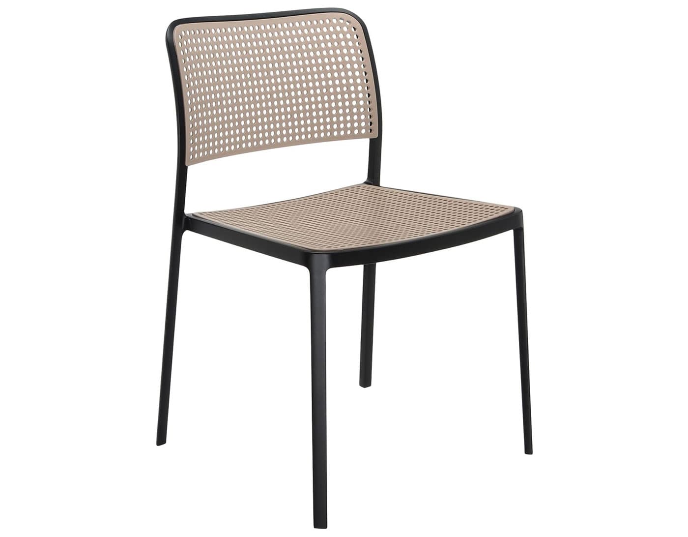 audrey side chair 2 pack / sand seat / black frame