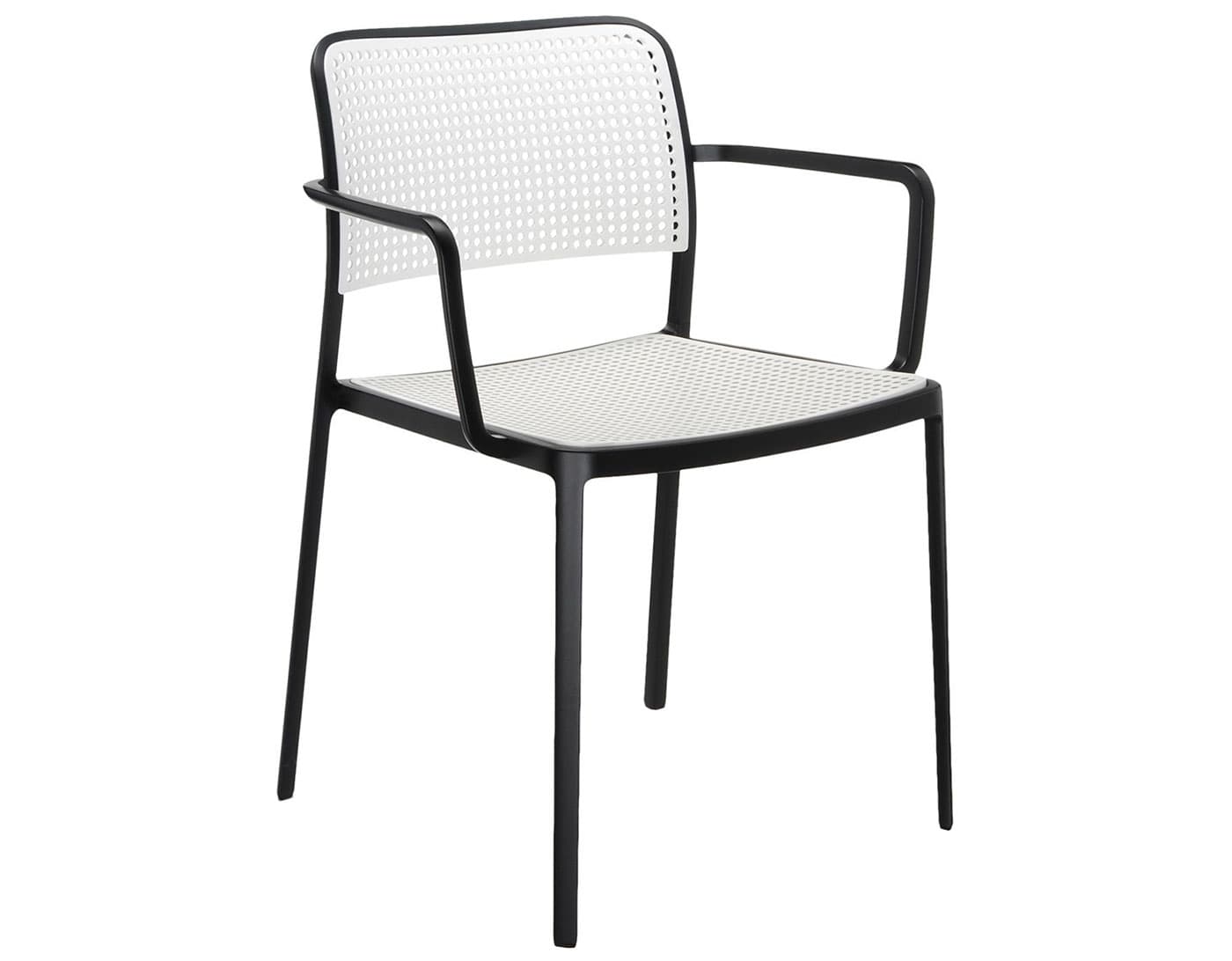 audrey armchair 2 pack / white seat / black frame